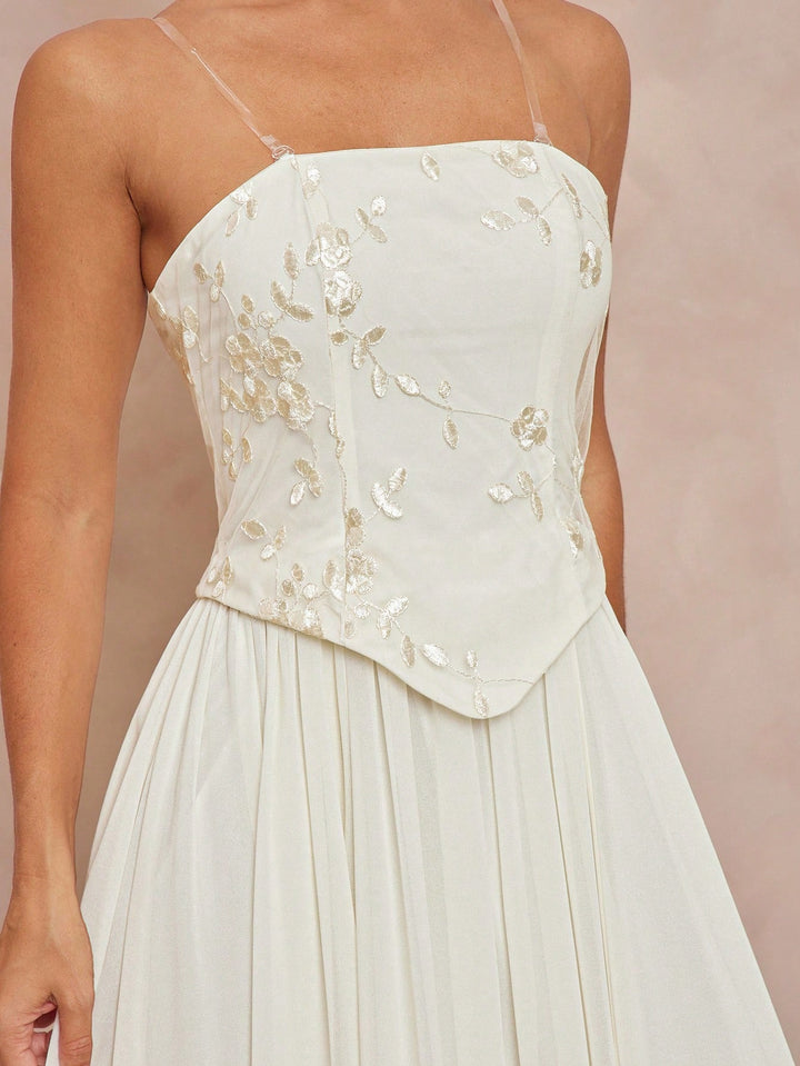 Rochie maxi SHEIN, bej