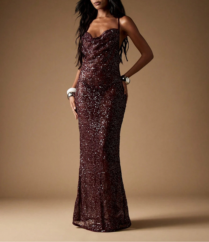 Rochie maxi Missguided by Shein, vișiniu