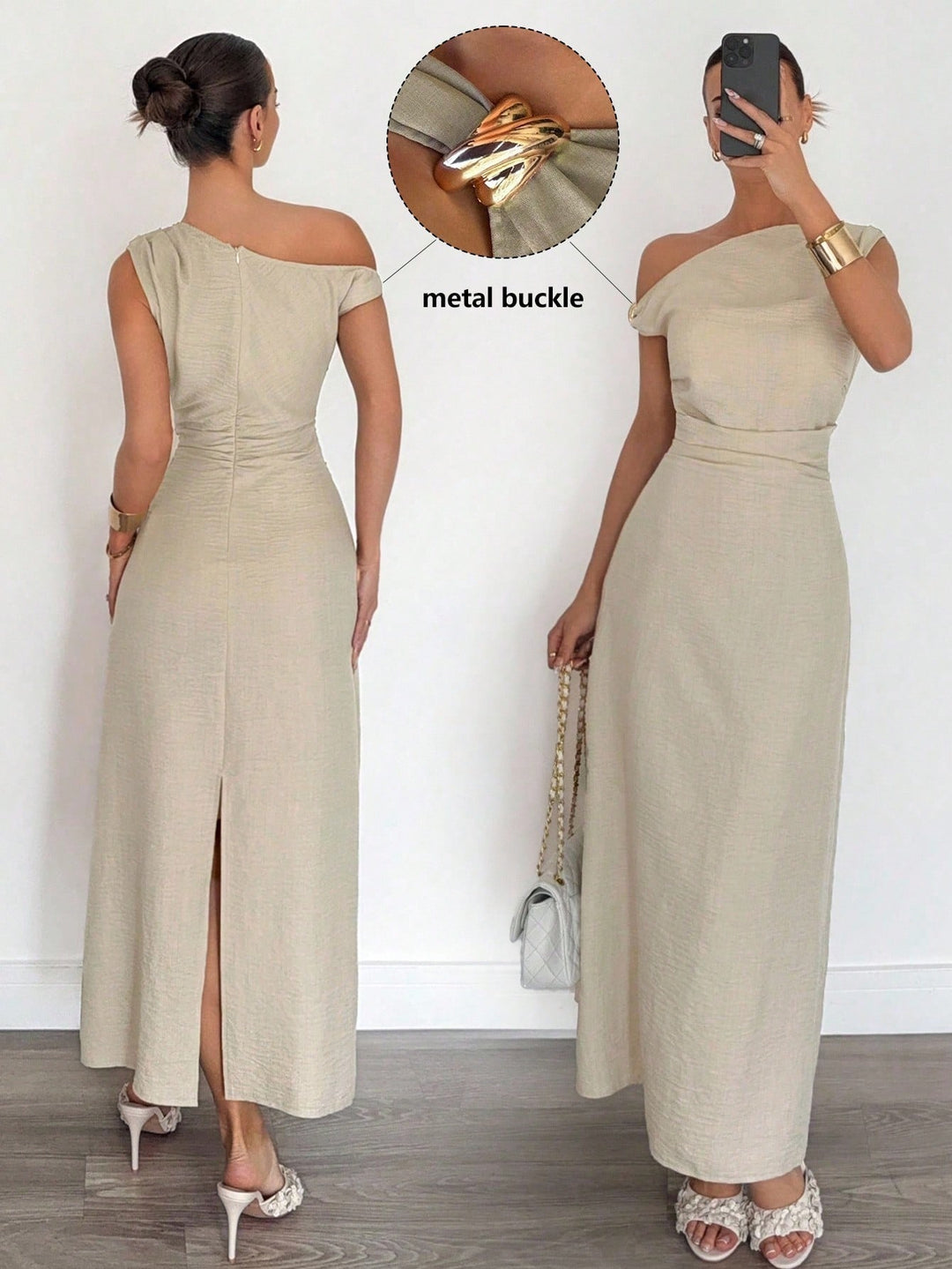 Rochie maxi SHEIN, bej