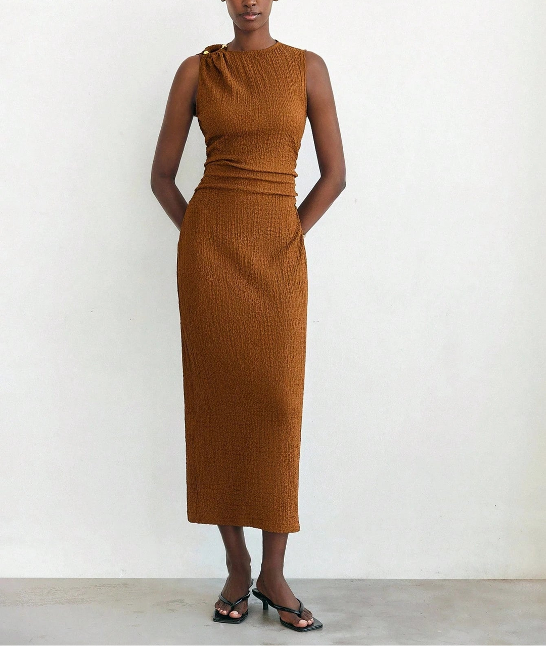Rochie midi SHEIN, maro