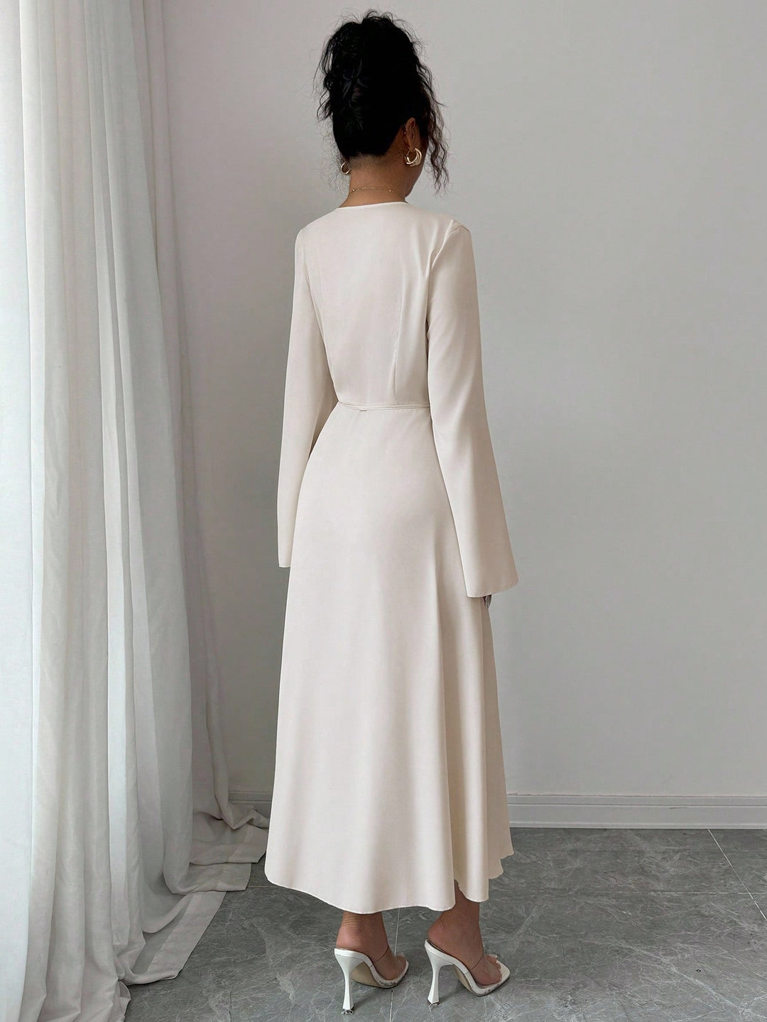 SHEIN maxi ruha, krémszínű