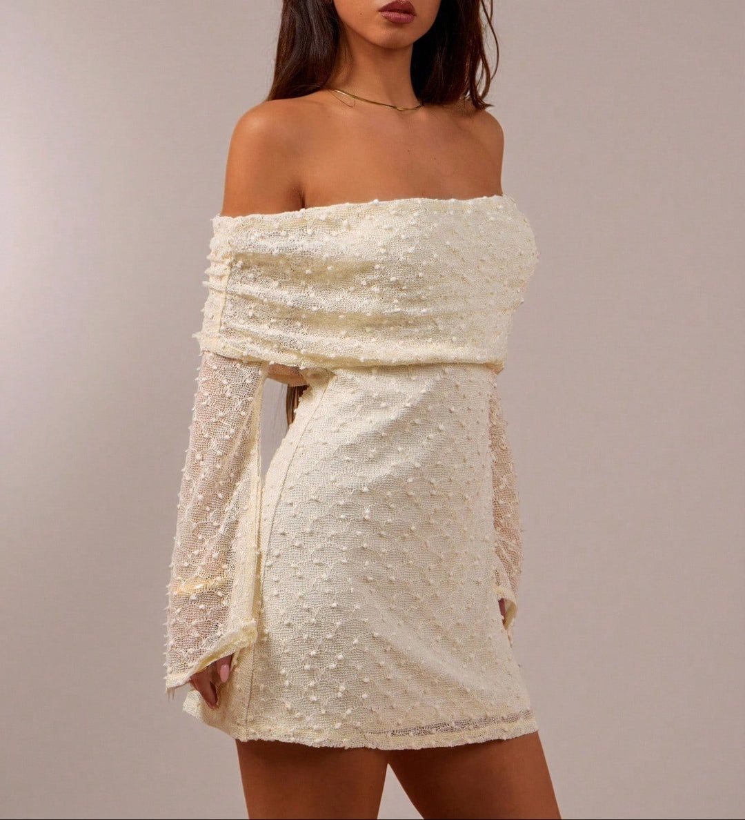 Rochie mini Shein, crem