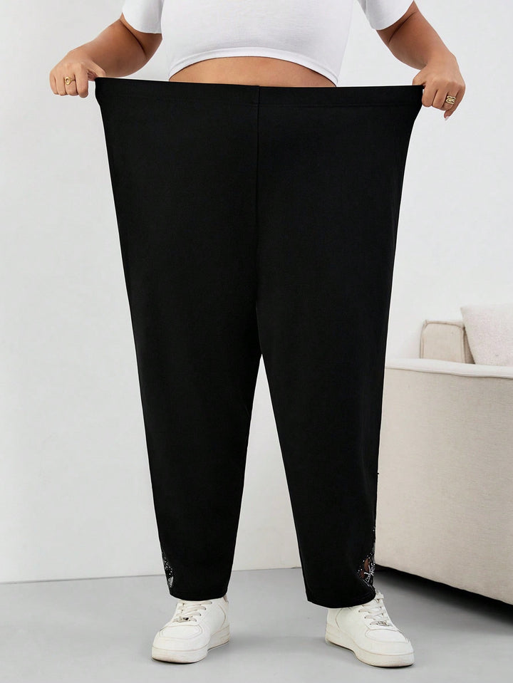 Shein Curve+ nadrág, fekete