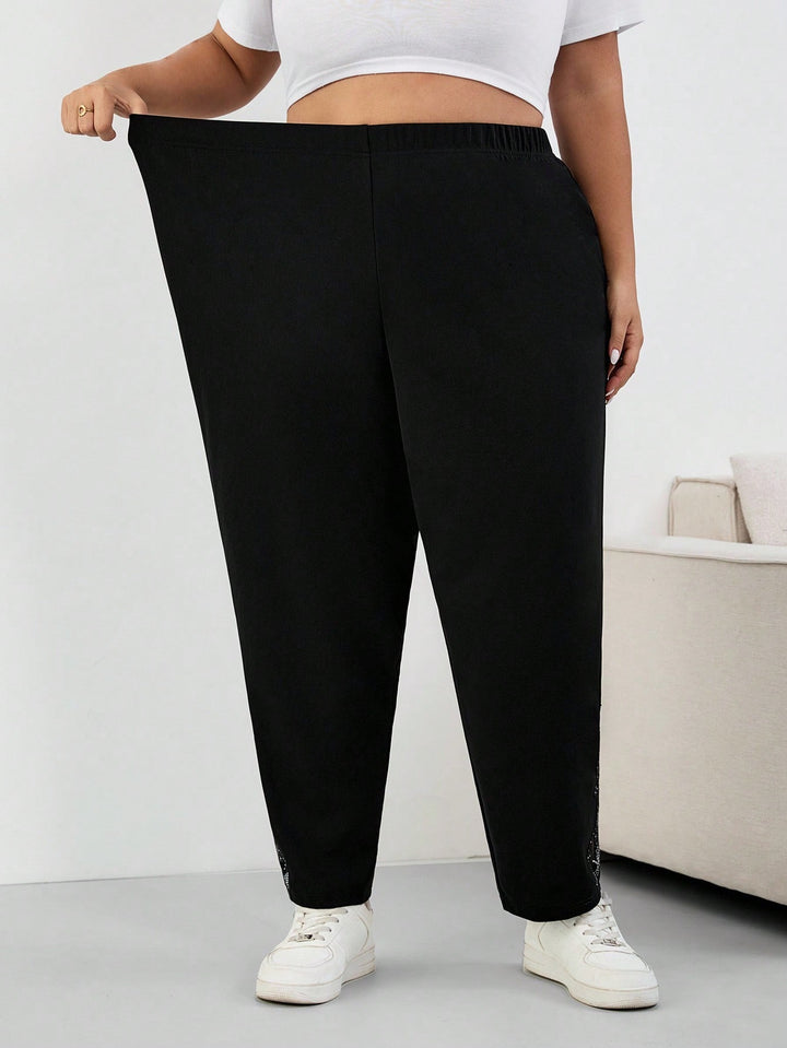 Shein Curve+ nadrág, fekete