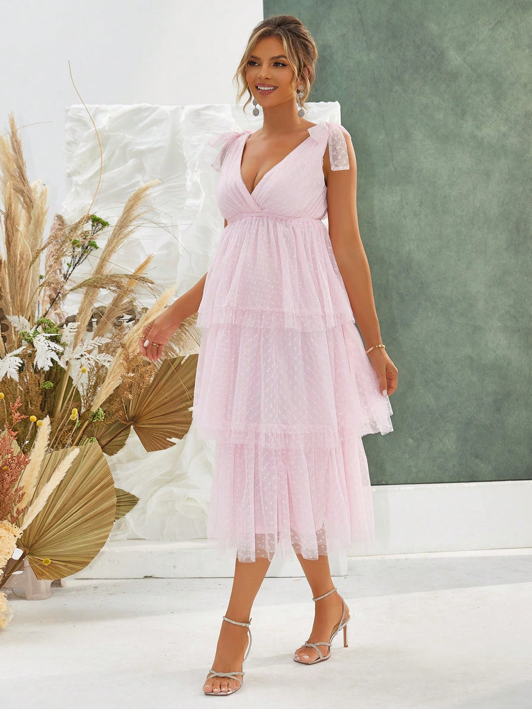 Rochie midi SHEIN, roz