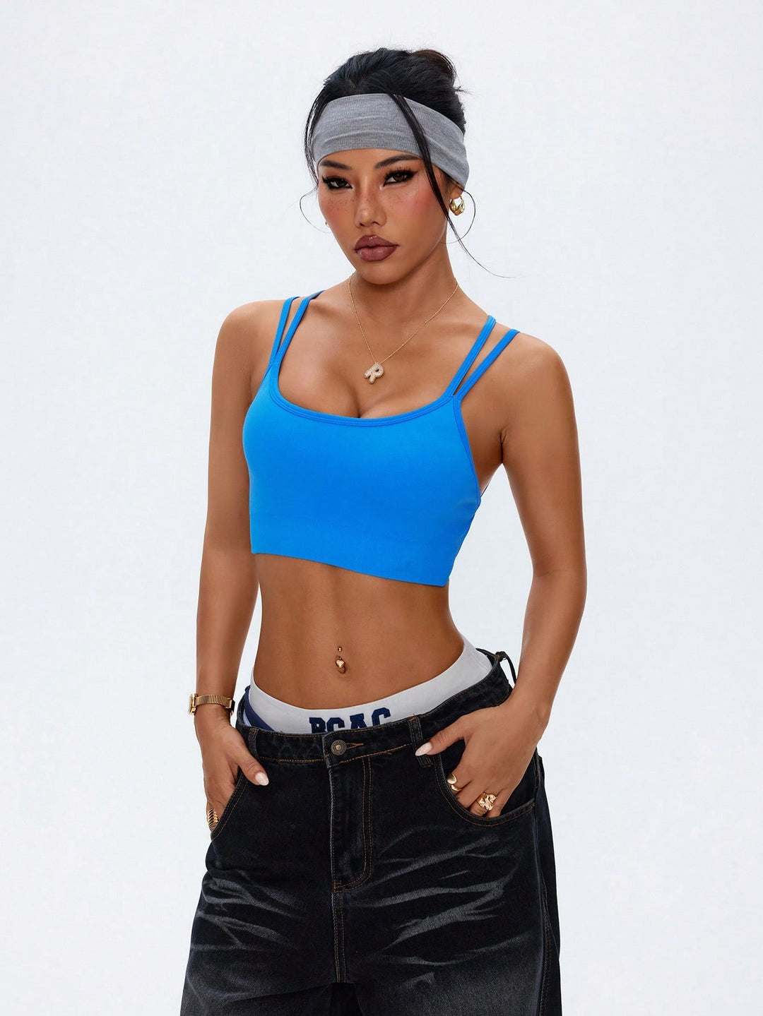 SHEIN Bandeau felső, kék