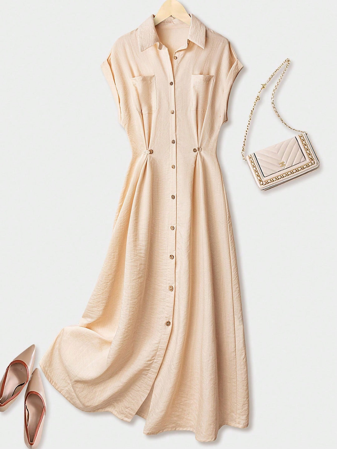 Rochie maxi SHEIN, kaki