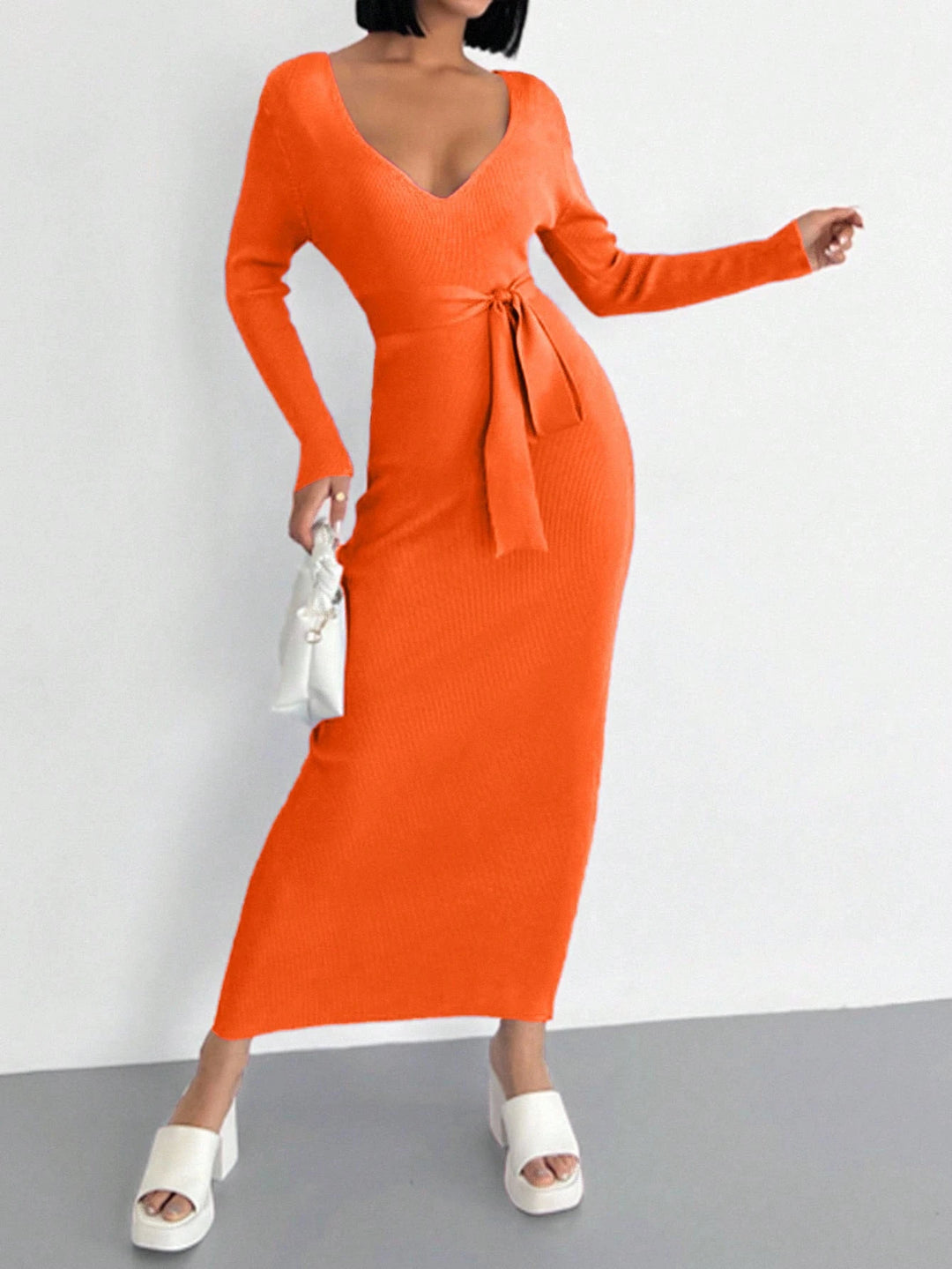Rochie maxi SHEIN, portocaliu