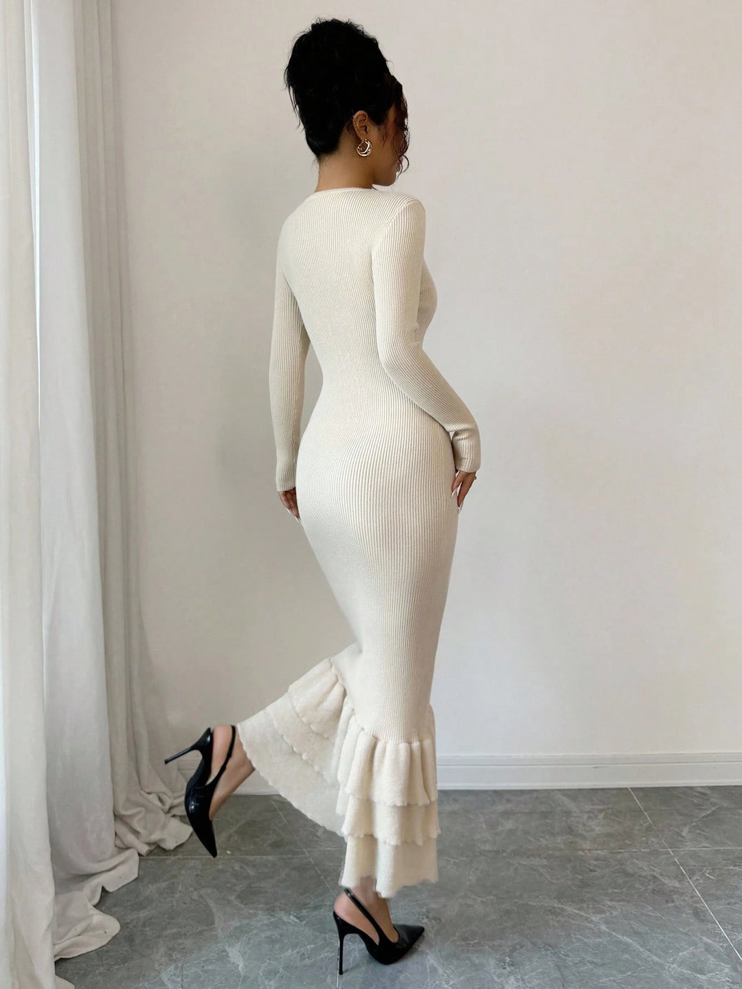 Rochie midi Shein, crem