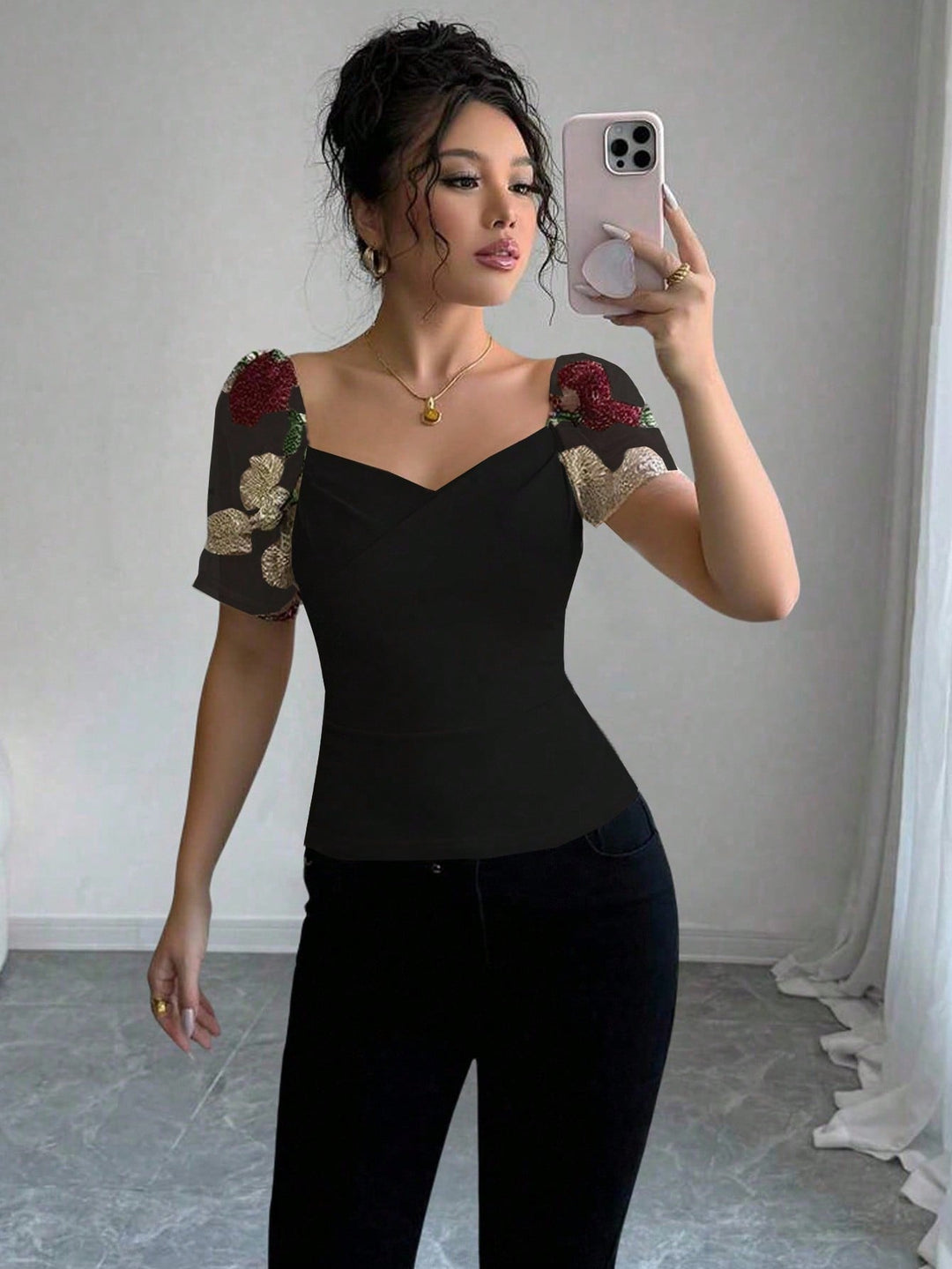 SHEIN blúz, fekete