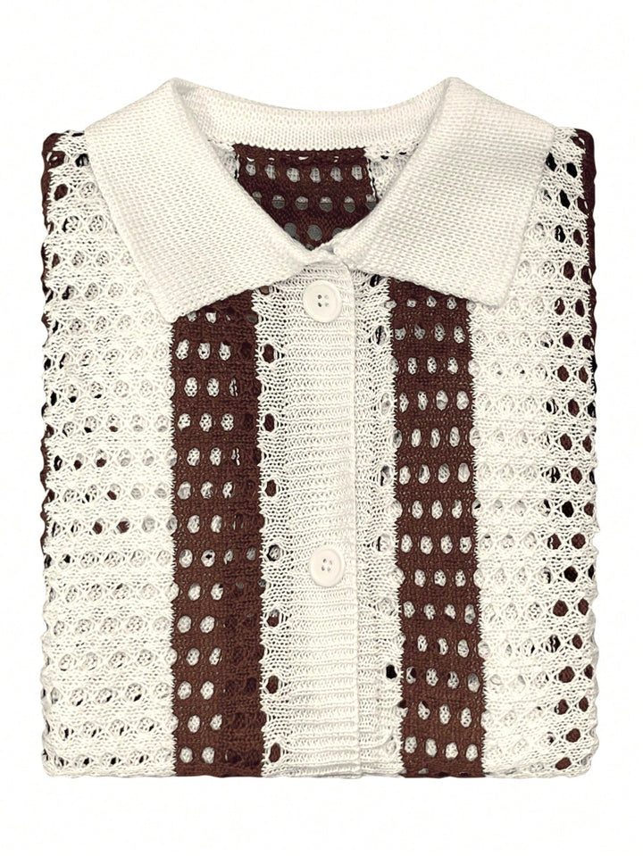 Bluza tricotată SHEIN, maro