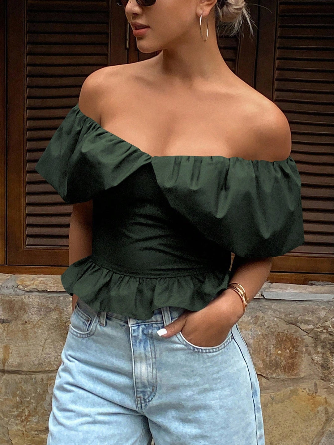 SHEIN felső, zöld