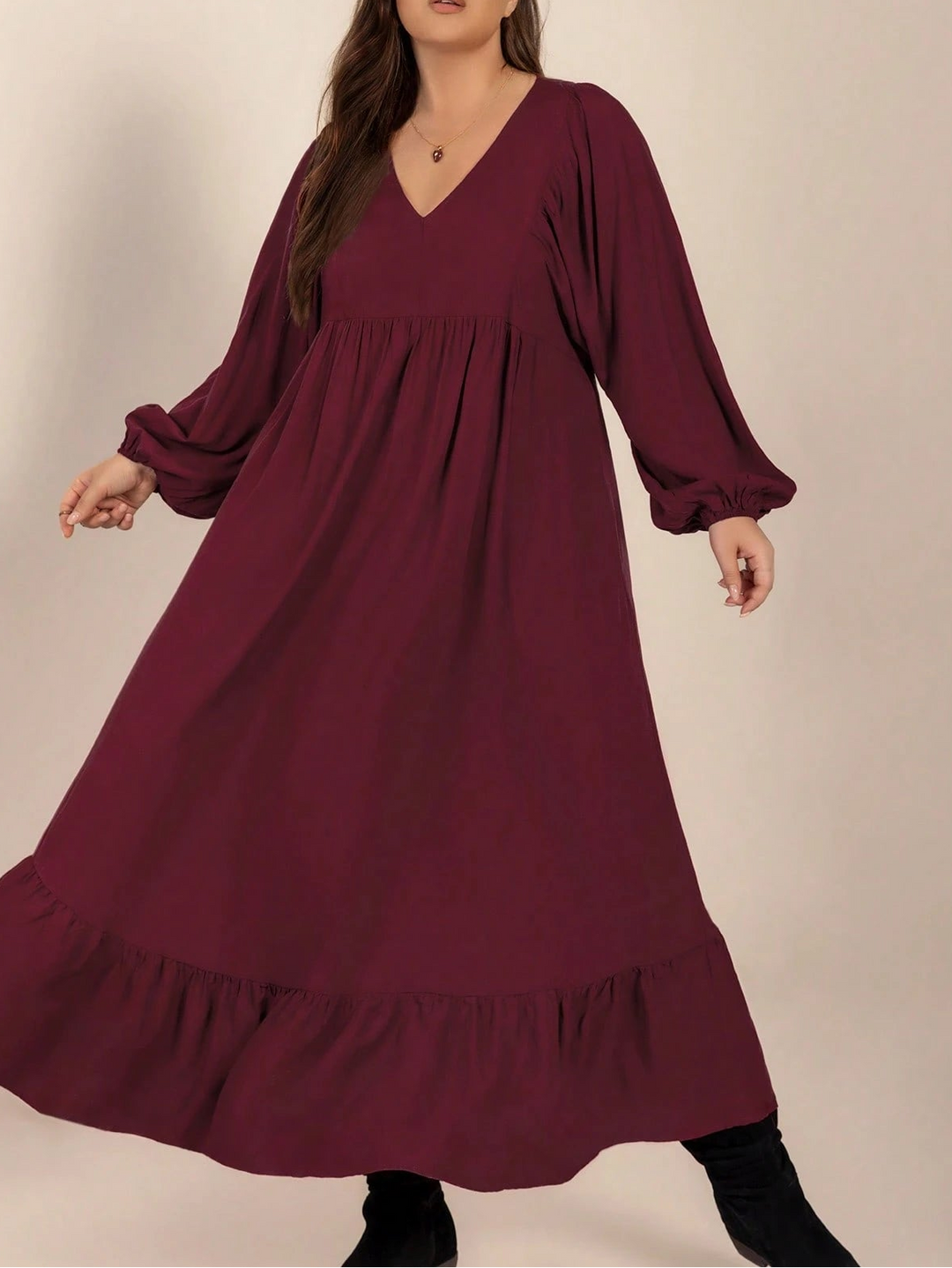 SHEIN bordó midiruha