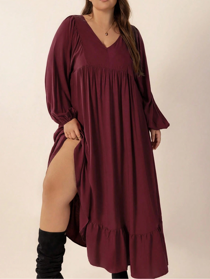 SHEIN bordó midiruha