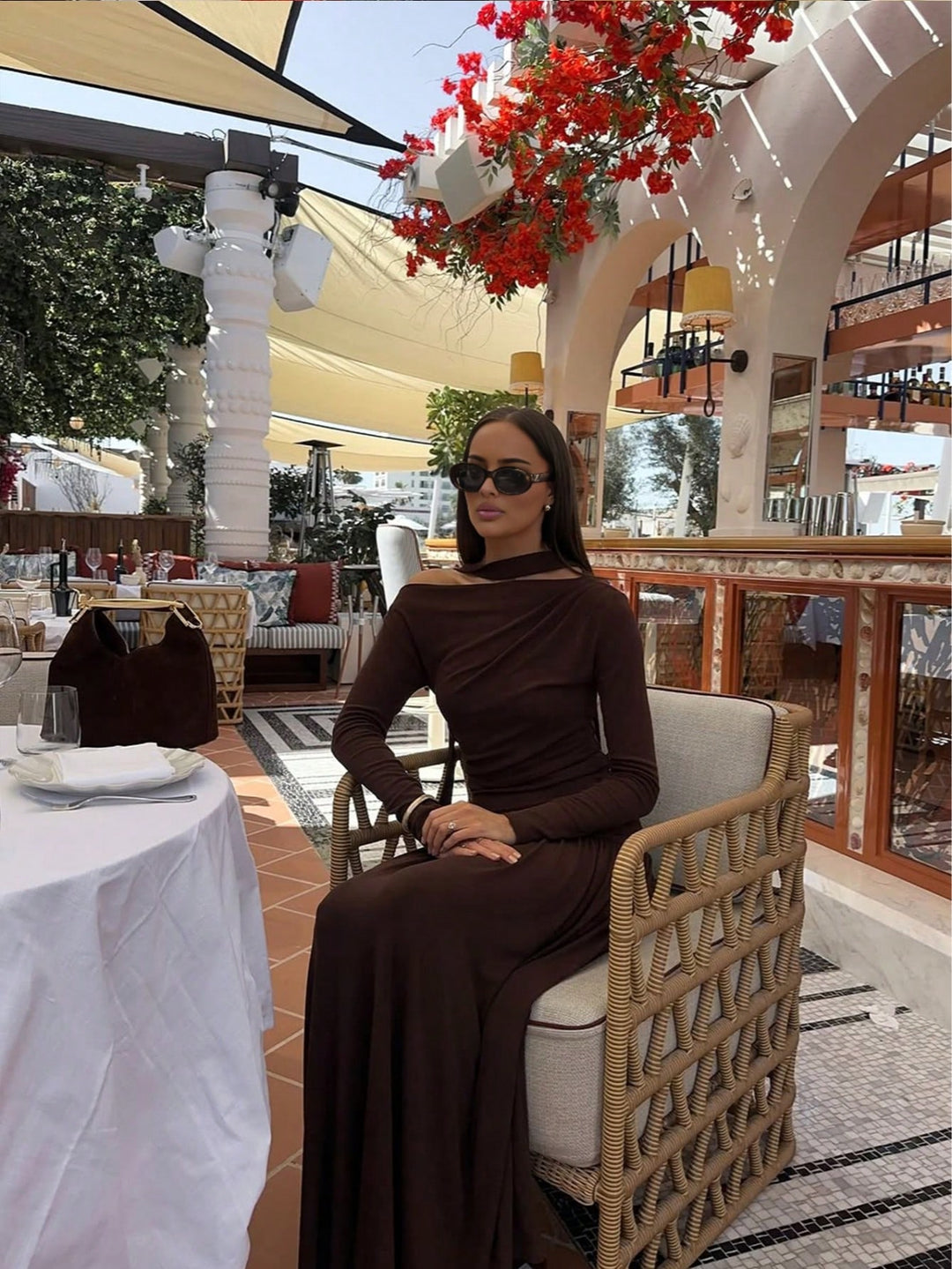 Rochie maxi SHEIN, maro