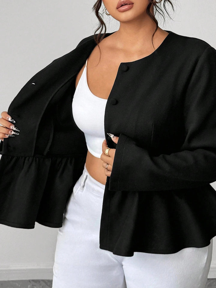 Shein Curve+ rövid kabát, fekete