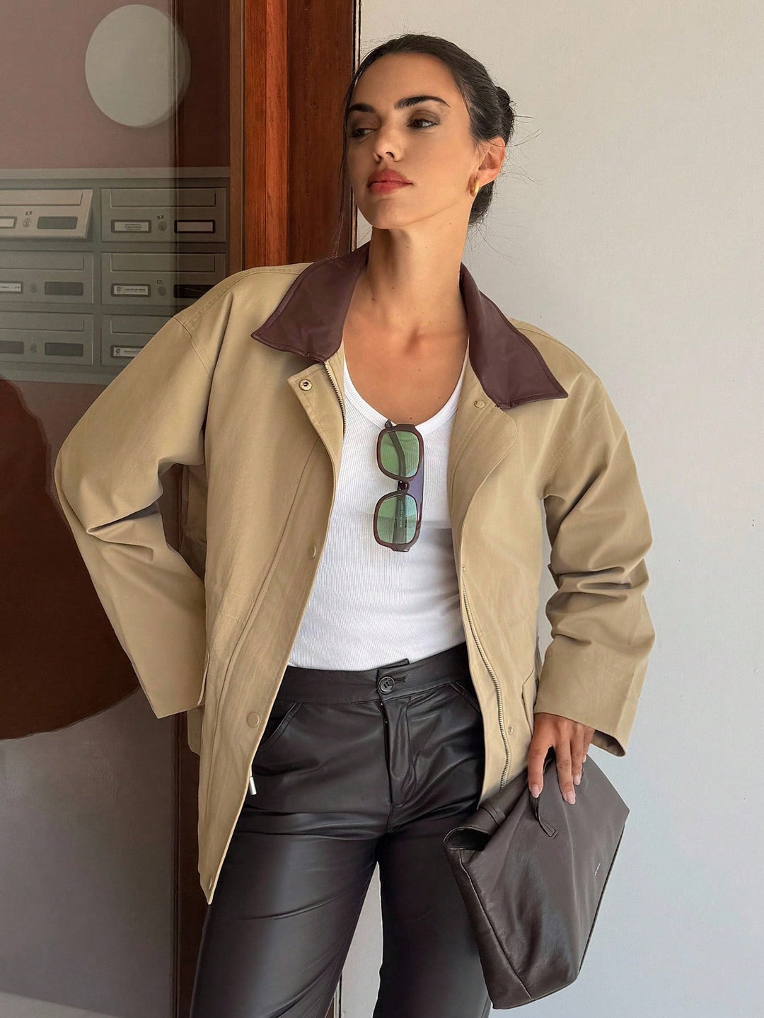SHEIN kabát, khaki