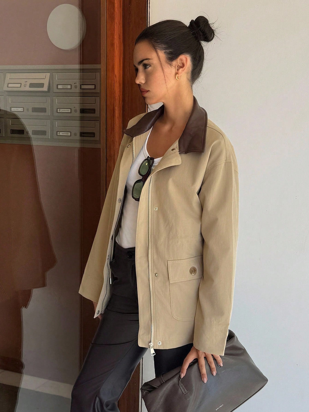 SHEIN kabát, khaki