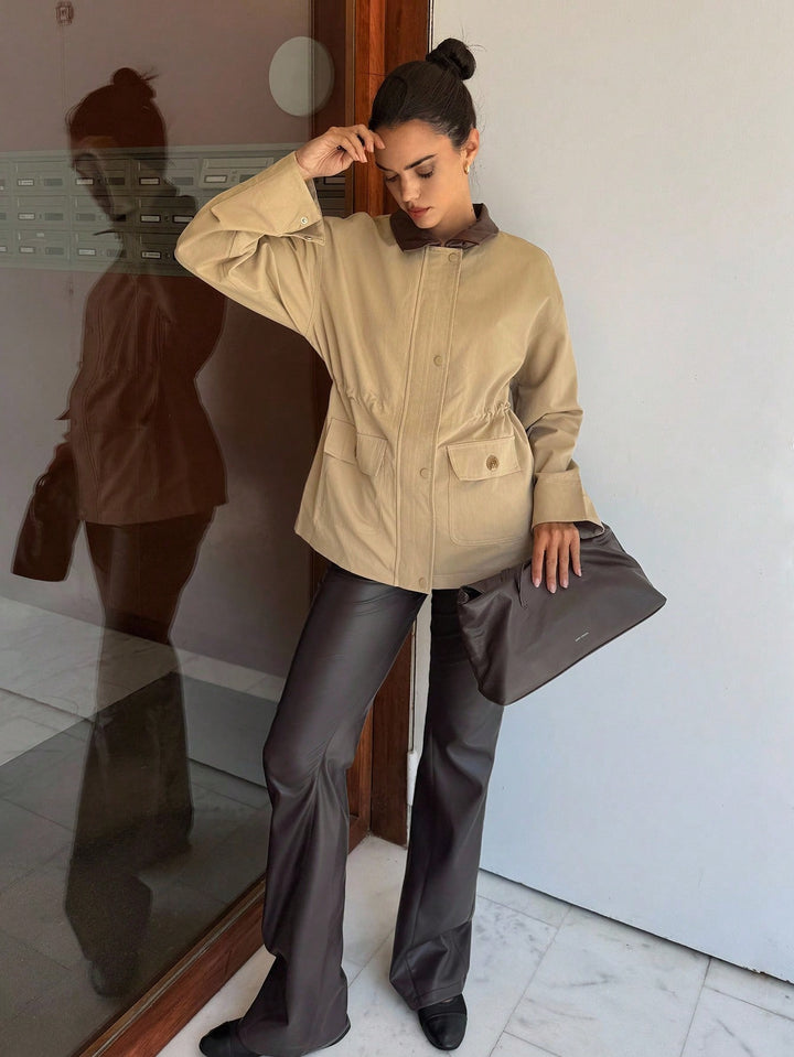 SHEIN kabát, khaki