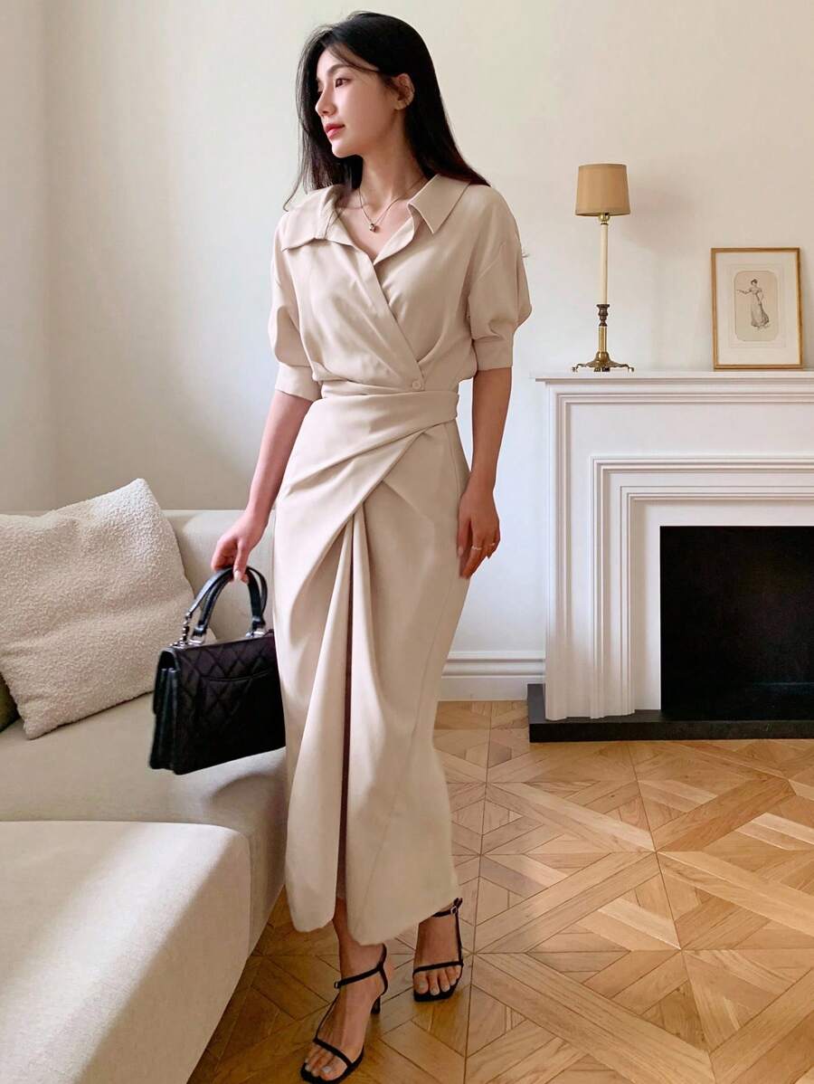 Rochie maxi SHEIN, bej