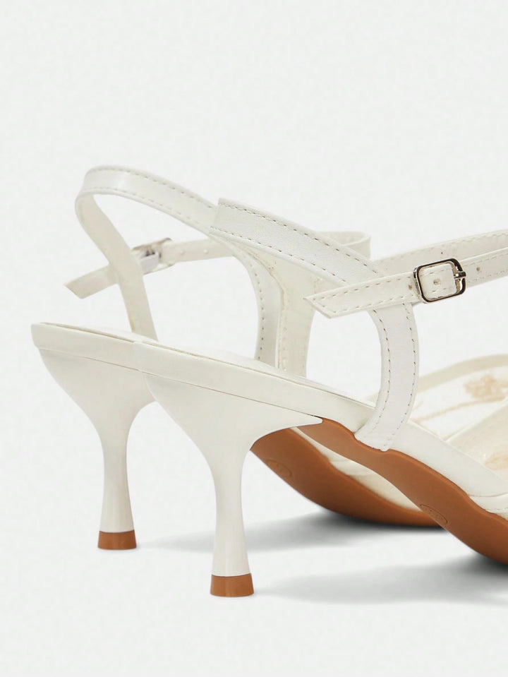 Pantofi cu toc SHEIN, crem