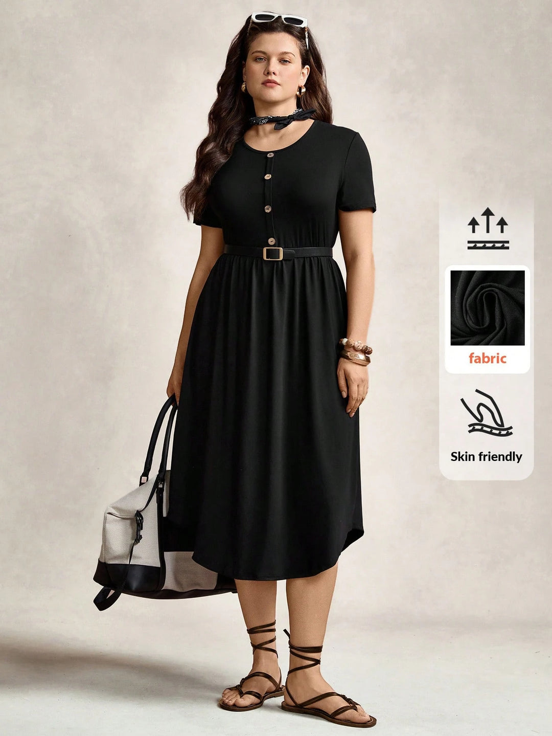 Rochie midi SHEIN, negru