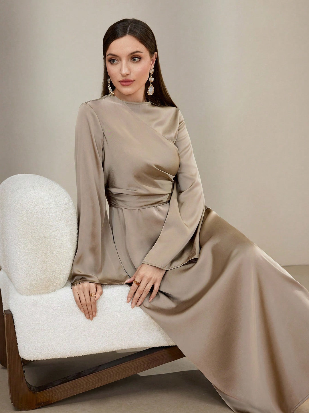 Rochie maxi SHEIN, kaki