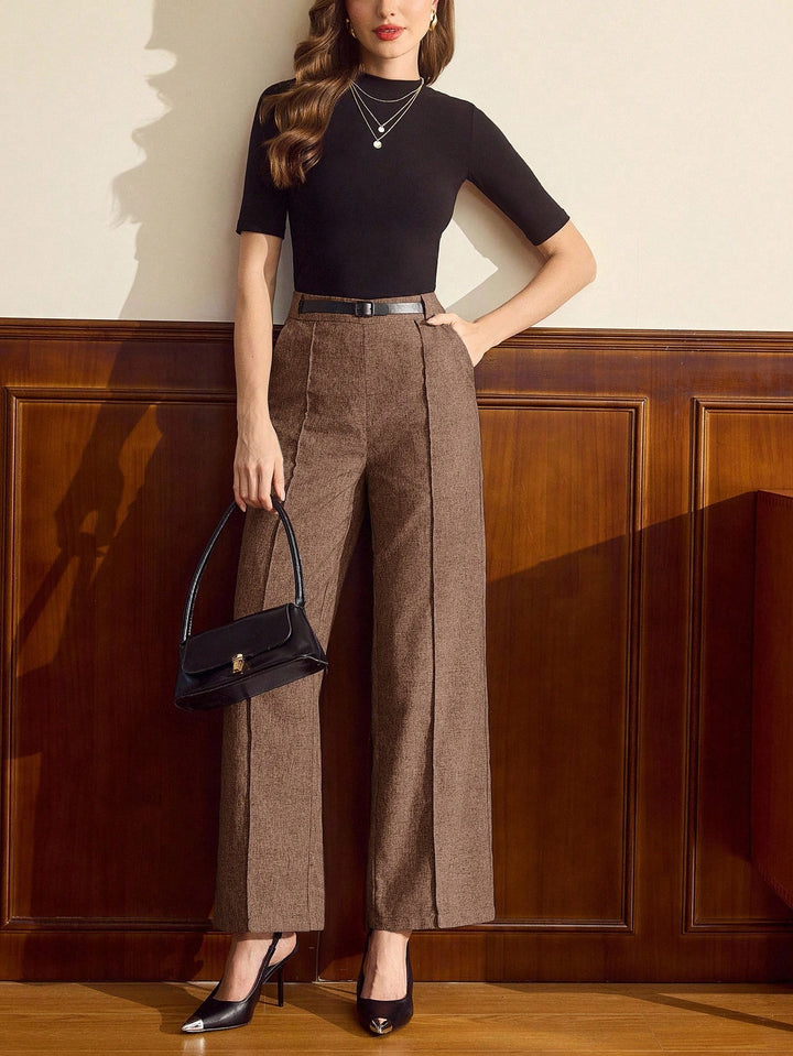 Pantaloni SHEIN, maro