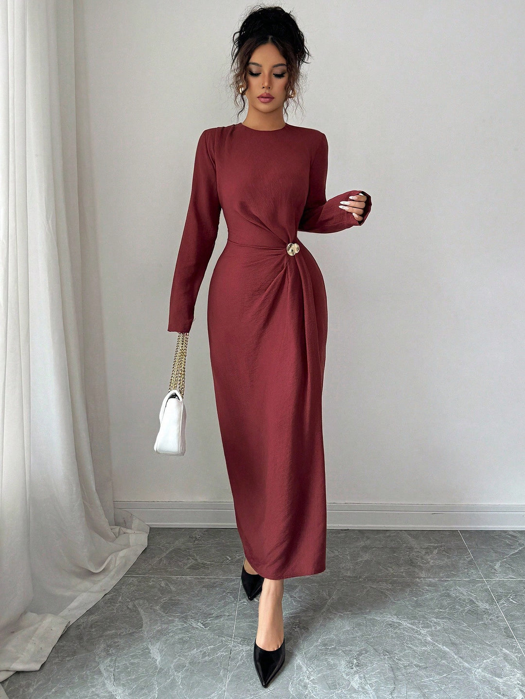 Rochie maxi SHEIN, vișiniu