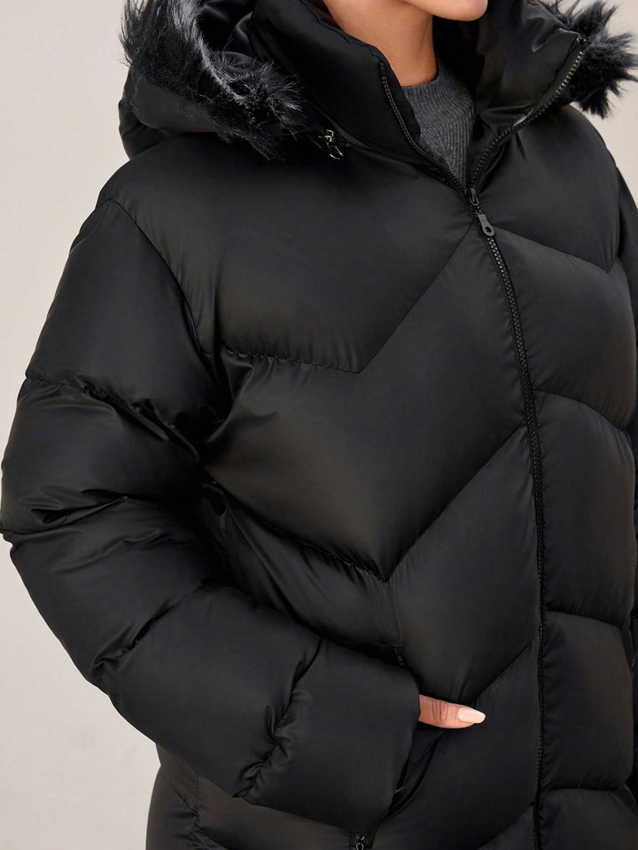 Geacă lungă SHEIN, negru