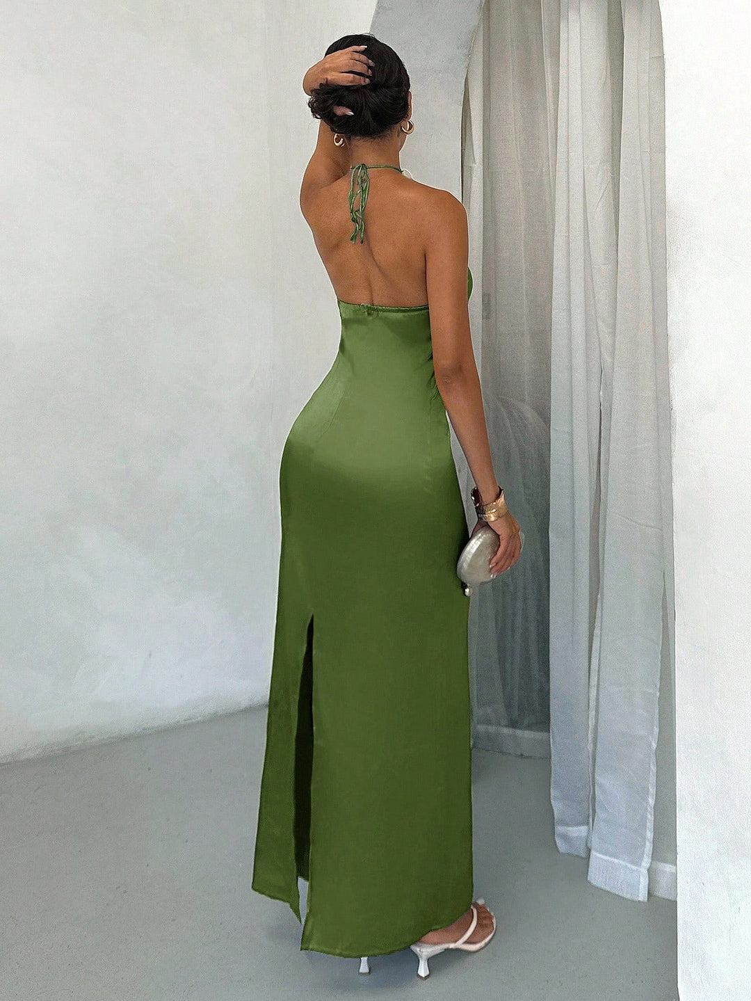 Rochie maxi SHEIN, kaki