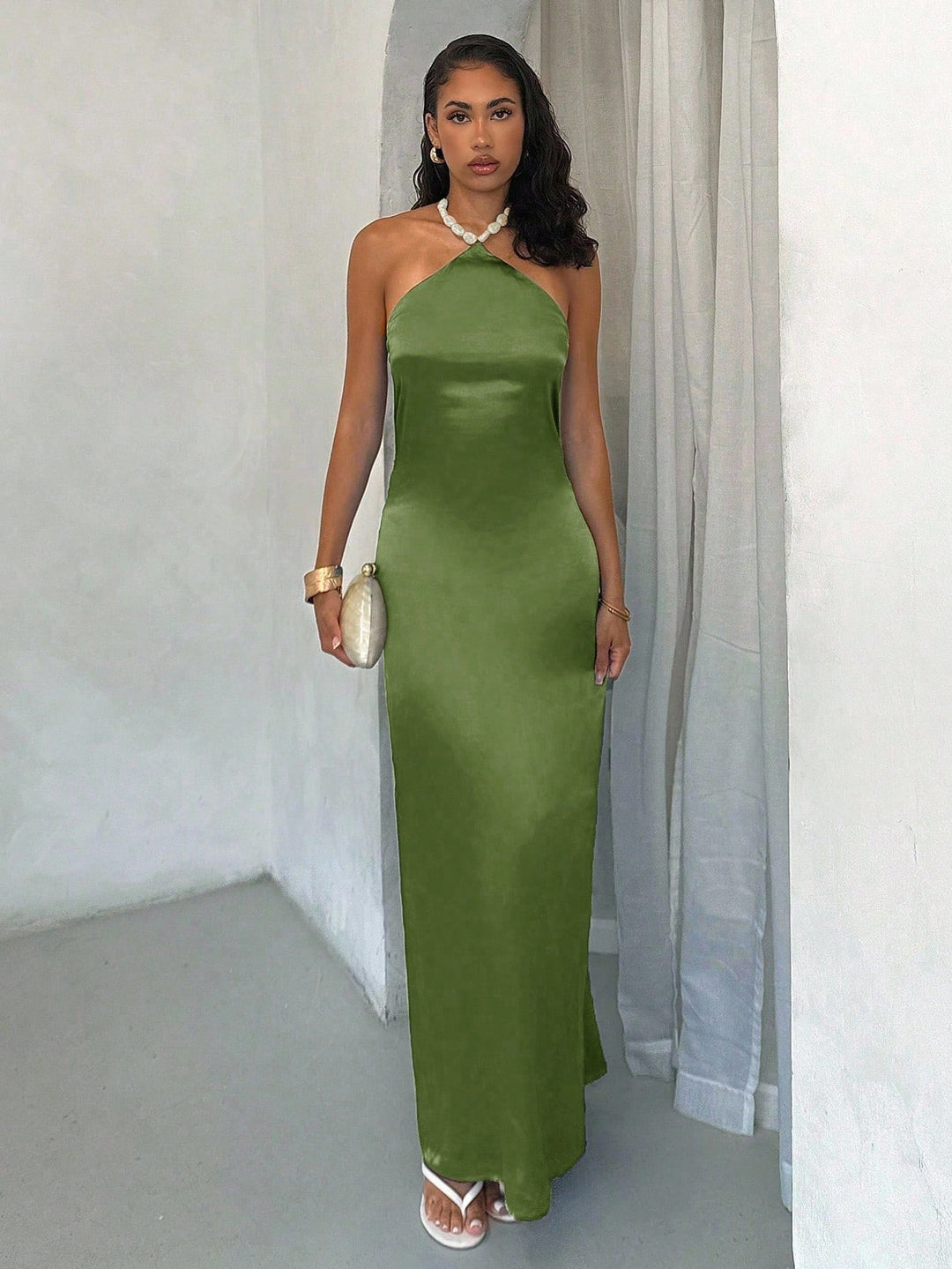 Rochie maxi SHEIN, kaki