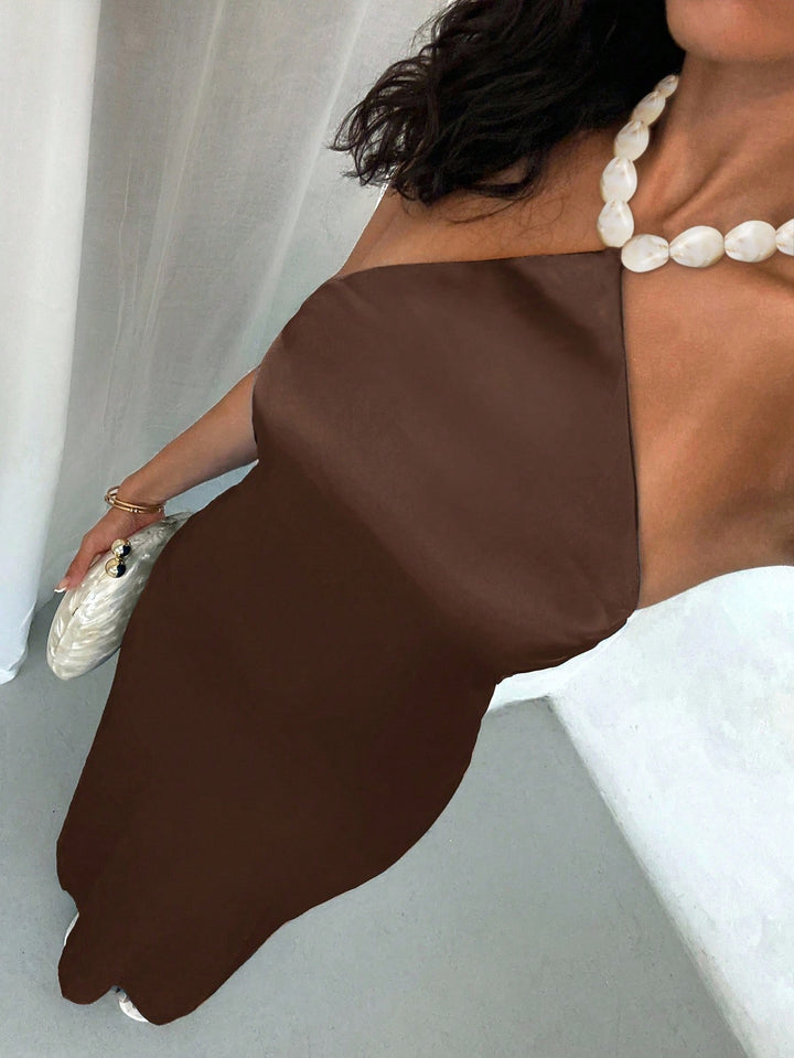 SHEIN maxi ruha, barna