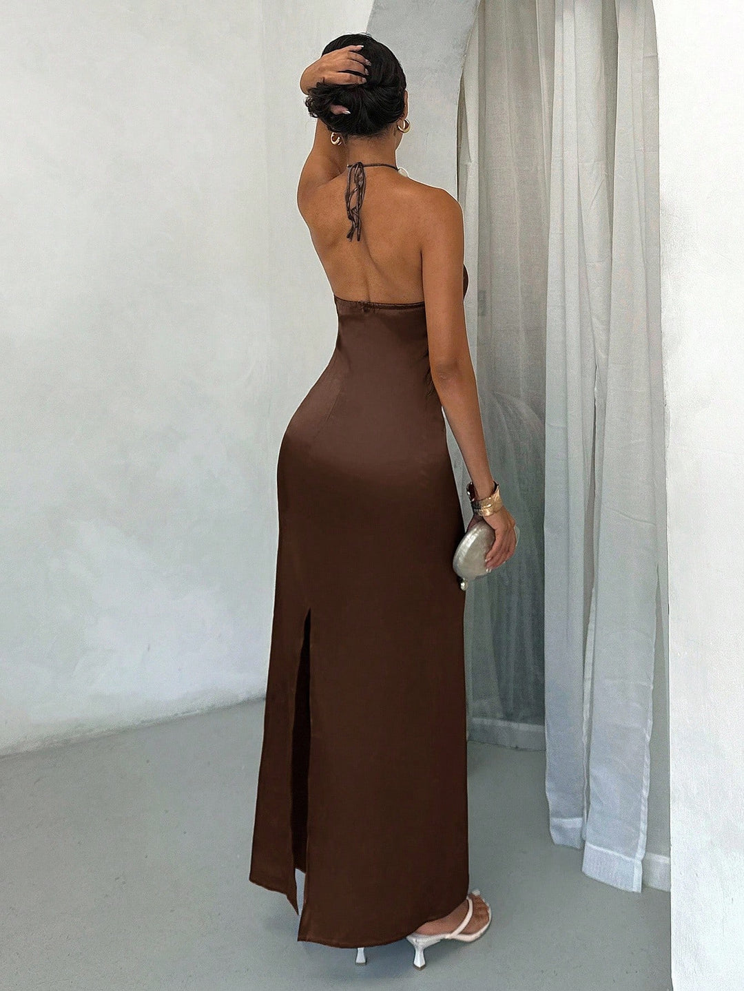 SHEIN maxi ruha, barna
