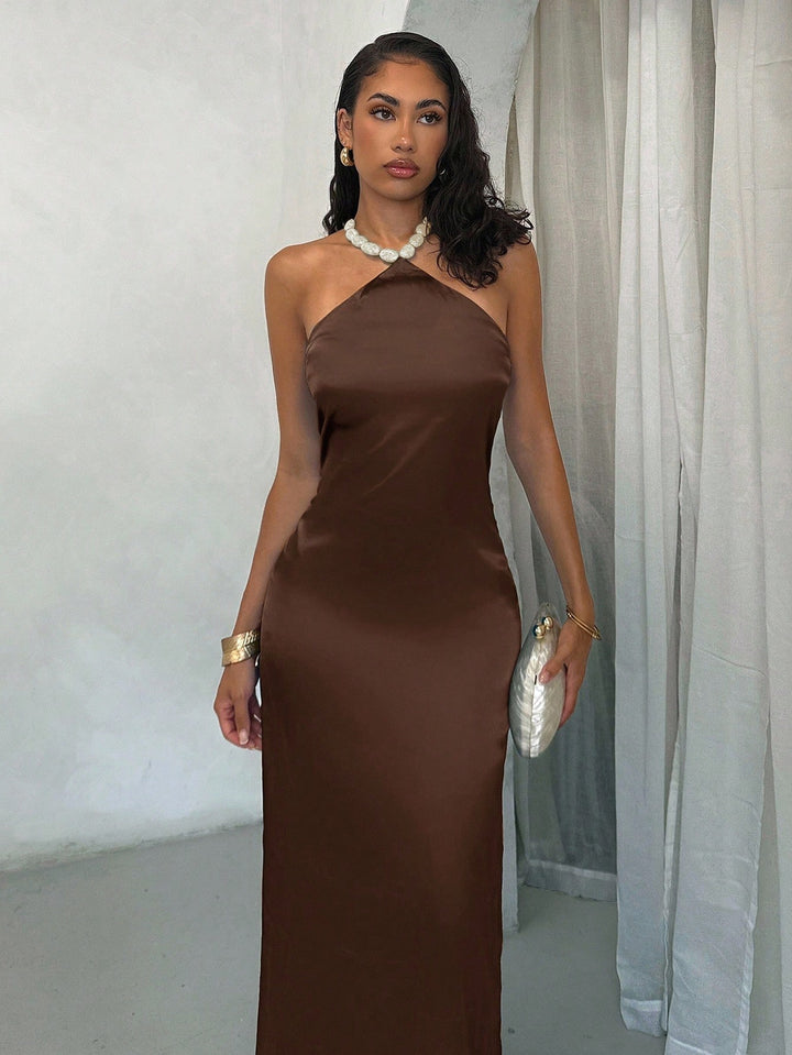 SHEIN maxi ruha, barna