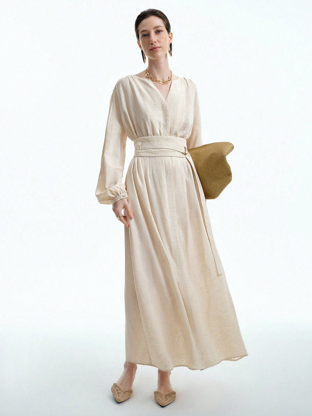 Rochie maxi SHEIN, bej