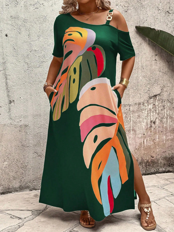 Shein Curve+ maxi ruha, vegyes színek