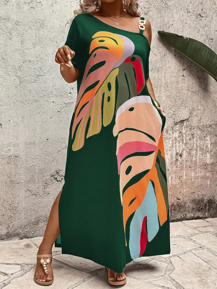 Shein Curve+ maxi ruha, vegyes színek
