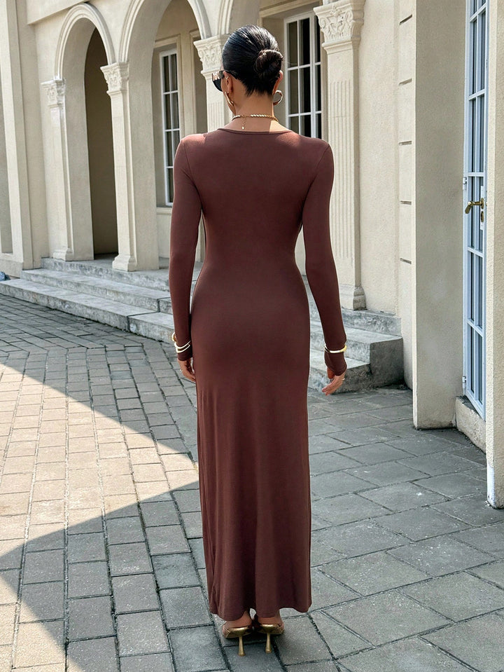 Rochie maxi SHEIN, maro