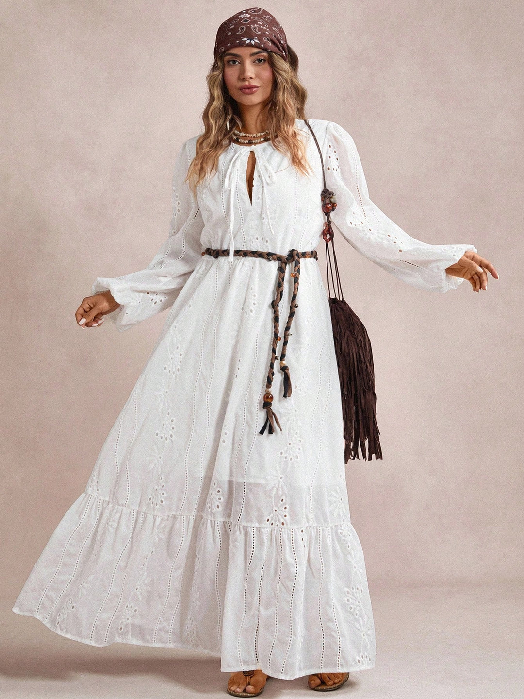 Rochie maxi SHEIN, alb