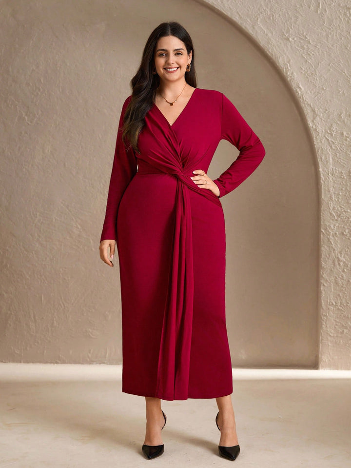 SHEIN bordó maxi ruha