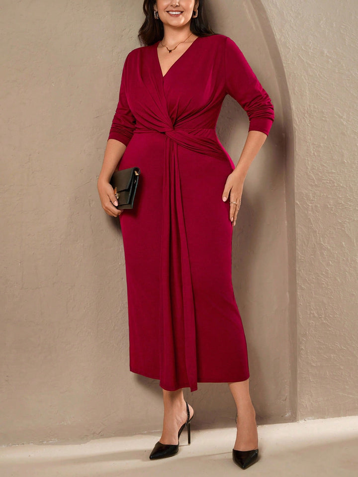 SHEIN bordó maxi ruha