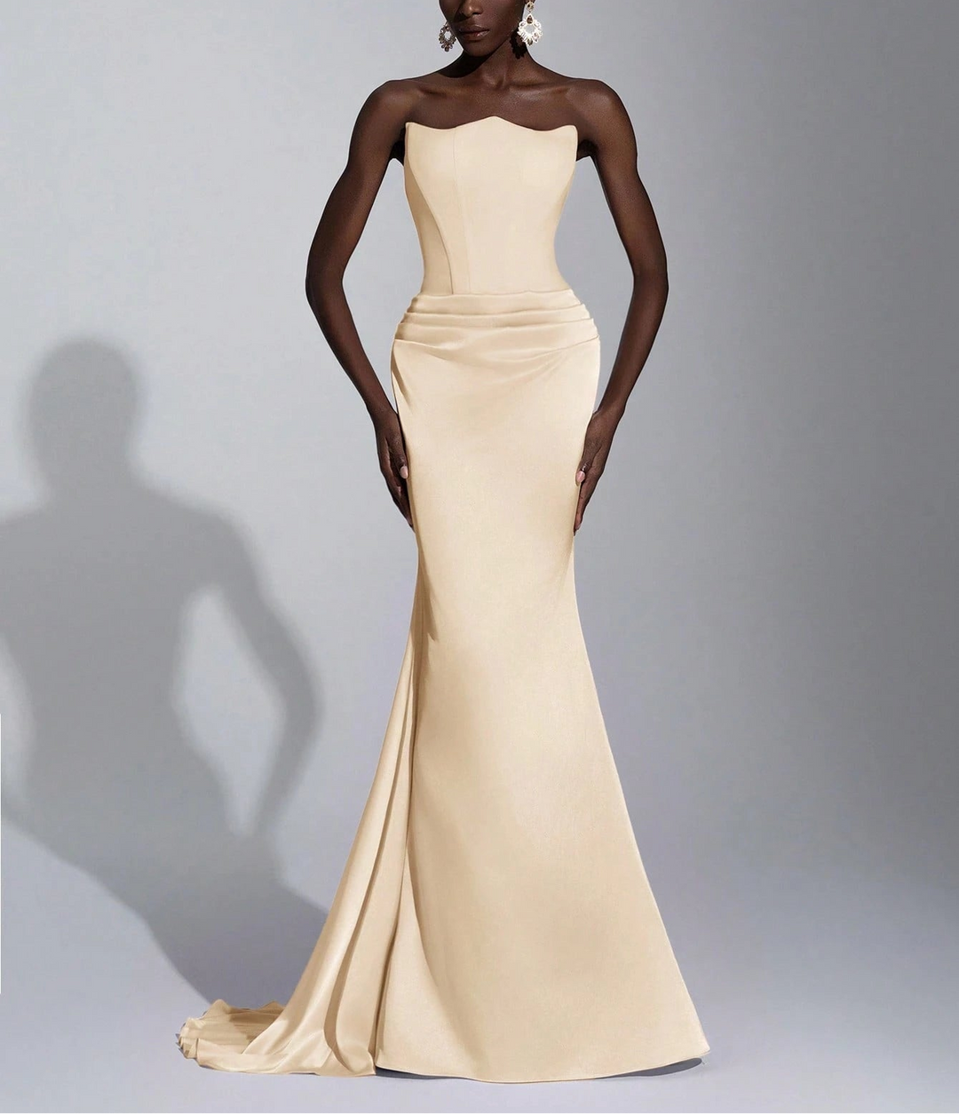 Rochie de ocazie Shein, crem