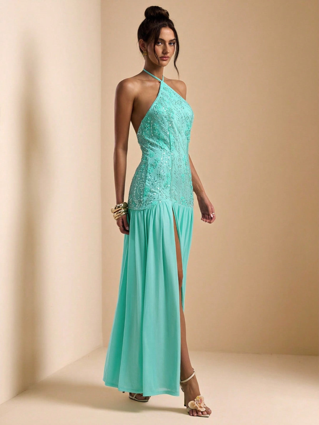 Rochie maxi SHEIN, verde