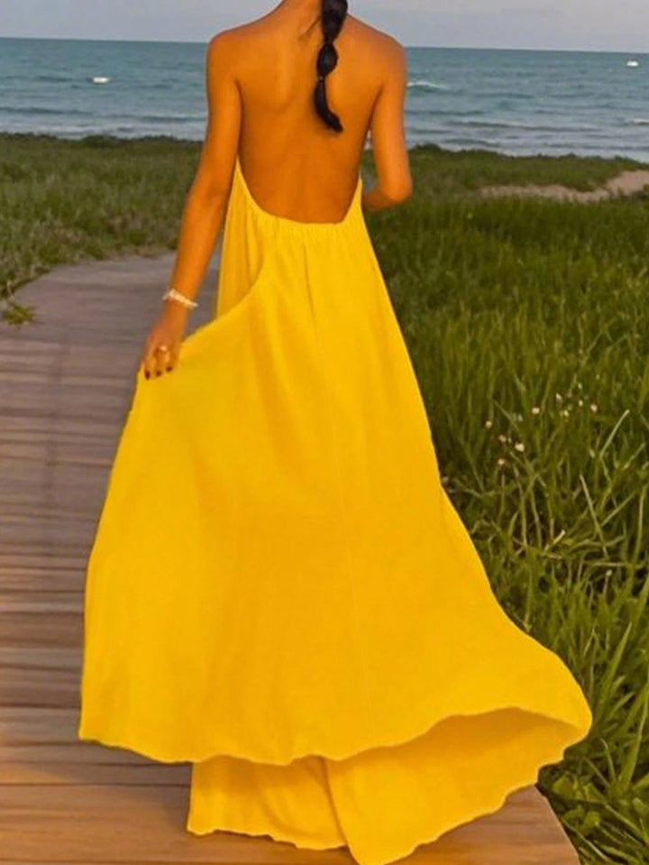 Shein Curve maxi ruha, sárga
