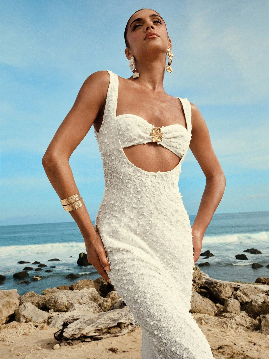 Rochie maxi SHEIN, alb