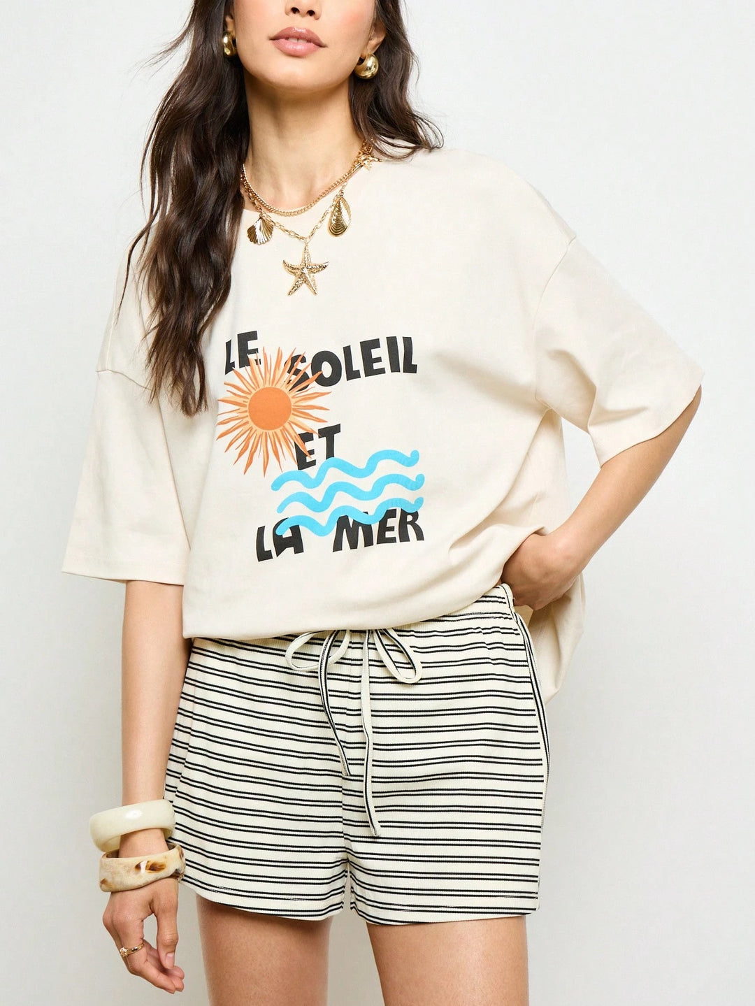 Tricou SHEIN, bej