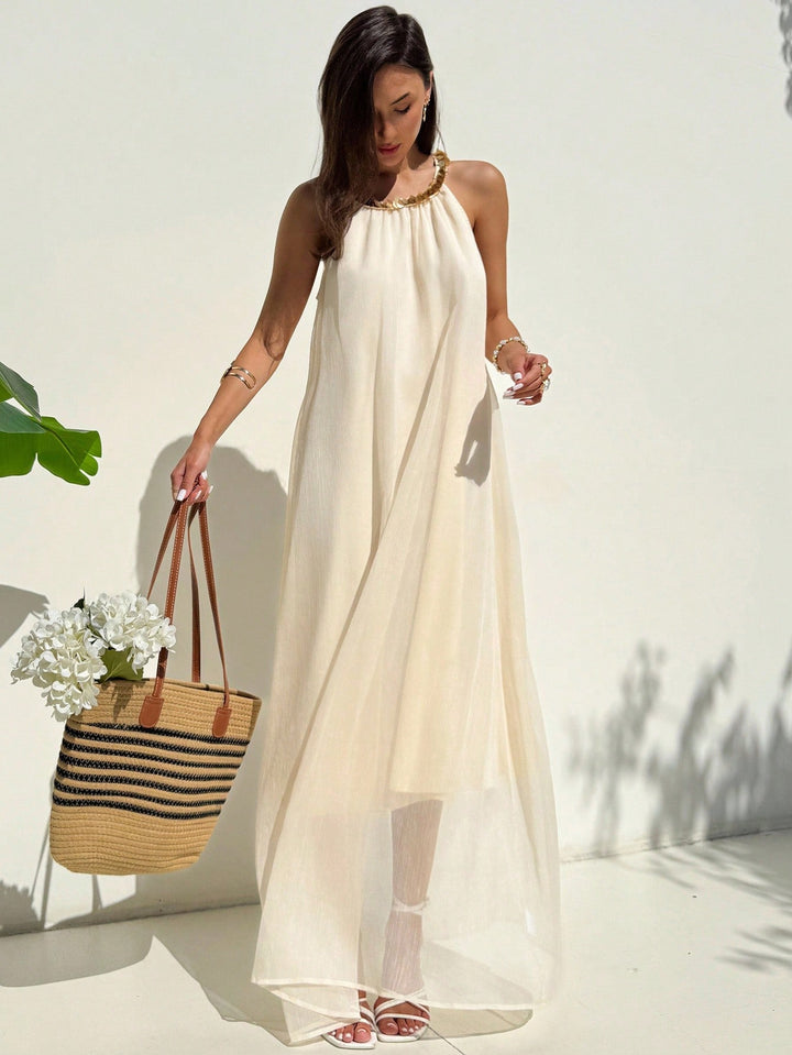 Rochie maxi SHEIN, bej