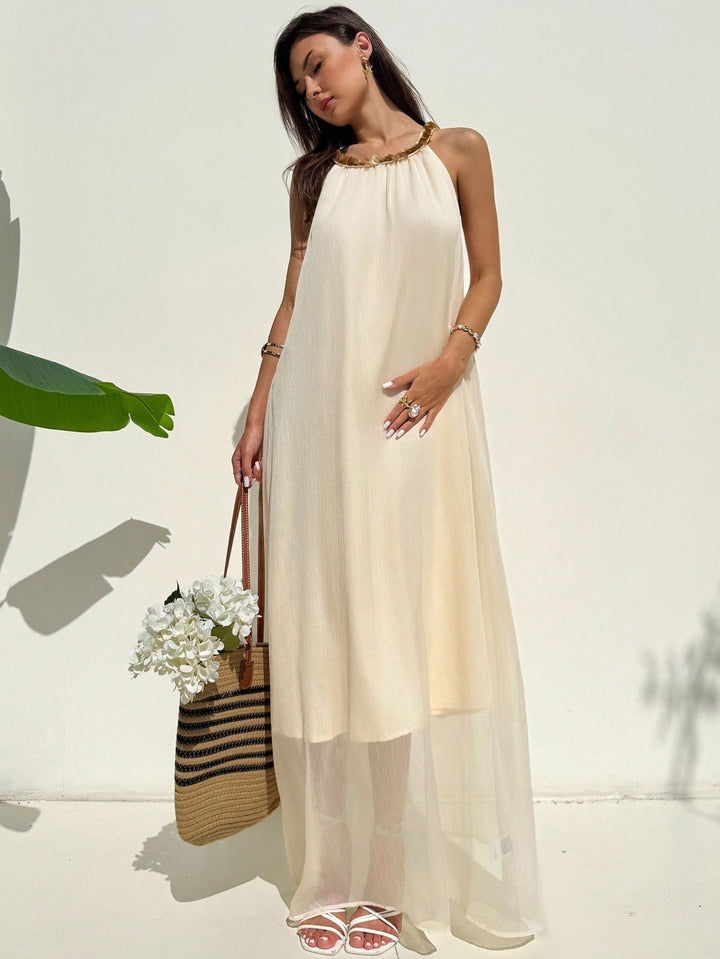 Rochie maxi SHEIN, bej