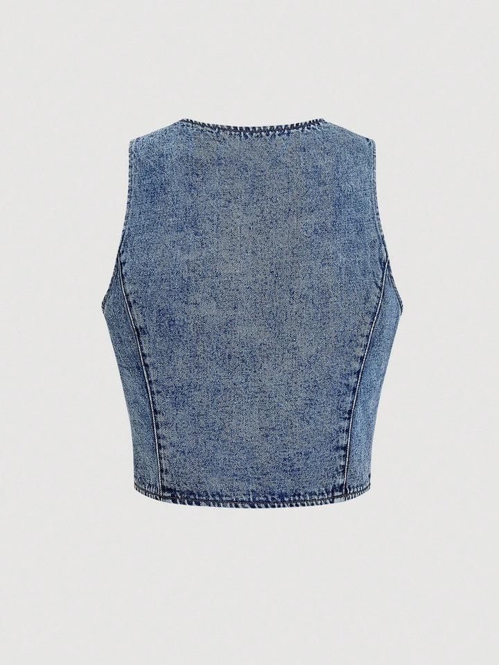 Jachetă denim SHEIN, albastru